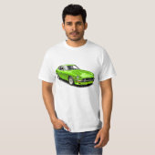 緑のヴィンテージのクラシックなZ車のTシャツ Tシャツ (正面フル)