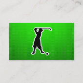 緑のヴィンテージのゴルファー 名刺 (裏面)