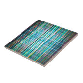 緑のヴィンテージの粗ストライプいパターン タイル (側面)