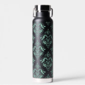緑のヴィンテージフローラのマスクのパターン ウォーターボトル (正面)