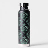 緑のヴィンテージフローラのマスクのパターン ウォーターボトル (左面)