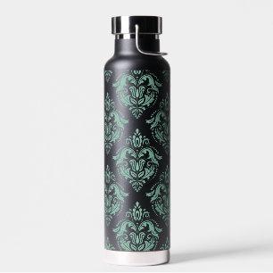 緑のヴィンテージフローラのマスクのパターン ウォーターボトル