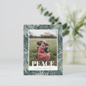 緑のヴィンテージフローラフォトクリスマスカード シーズンカード (スタンド正面)