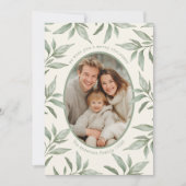 緑のヴィンテージ植物写真メリークリスマス シーズンカード (正面)