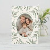 緑のヴィンテージ植物写真メリークリスマス シーズンカード (スタンド正面)