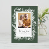 緑のヴィンテージ植物写真メリークリスマス シーズンカード (スタンド正面)