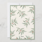 緑のヴィンテージ植物写真メリークリスマス シーズンカード (裏面)