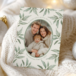 緑のヴィンテージ植物写真メリークリスマス シーズンカード