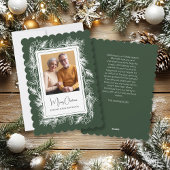 緑のヴィンテージ植物写真メリークリスマス シーズンカード