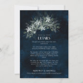 緑のヴィンテージ結婚花束の詳細 招待状 (正面)