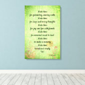 緑のヴィンテージ花妖精の心遣い詩芸術 キャンバスプリント (インサイチュ (ウッドフロア))