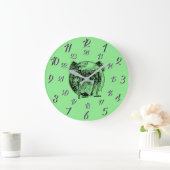 緑のヴィンテージ軍隊時間大型クロック ラージ壁時計 (ホーム)