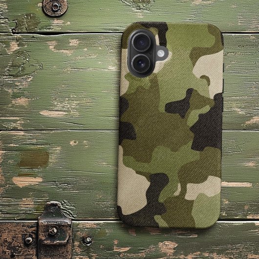 緑のヴィンテージ迷彩柄リアルグランジ効果 Case-Mate iPhoneケース