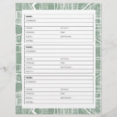 緑のヴィンテージ通りマップアドレス帳ページ (正面)