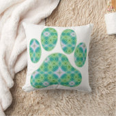 緑の万華鏡のように千変万化するパターンの無限足のプリントのデザイン クッション (ブランケット)