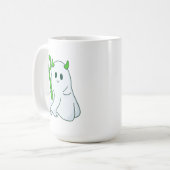 緑の三叉戟を持つキュートな悪魔の幽霊 コーヒーマグカップ (正面左)