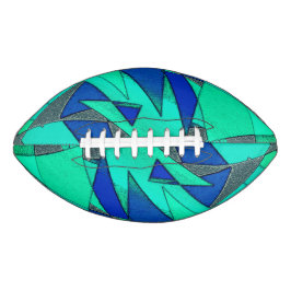 緑の三角形の切り出し、青い背景、粗い アメリカンフットボール