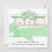 緑の三重項のベビーシャワーの招待状の発表 招待状 (正面)