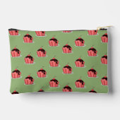 緑の上にピンクのアイスクリームカップ アクセサリーポーチ (裏面)