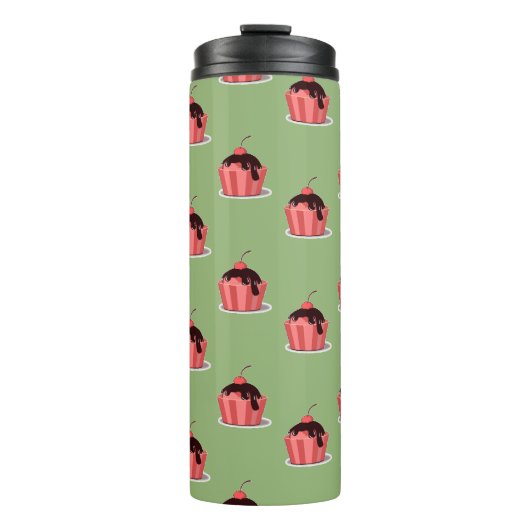 緑の上にピンクのアイスクリームカップ タンブラー (正面)