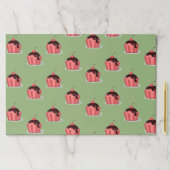 緑の上にピンクのアイスクリームカップ ペーパーパッド (インサイチュ)