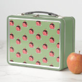 緑の上にピンクのアイスクリームカップ メタルランチボックス (インサイチュ)