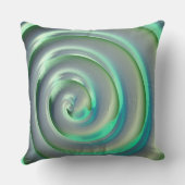 緑の上に巨大な銀とアクアマリンのスパイラル クッション (裏面)