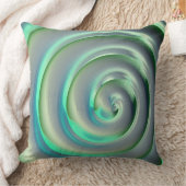 緑の上に巨大な銀とアクアマリン色のスパイラル クッション (ブランケット)