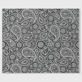 緑の上に白いヴィンテージペイズリーパターンのラッピングpa ラッピングペーパー (フラット)