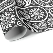 緑の上に白いヴィンテージペイズリーパターンのラッピングpa ラッピングペーパー (ロールコーナー)