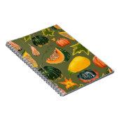 緑の上に継ぎ目のないカボ葉チャとの模様 ノートブック (右側)