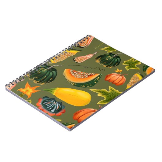 緑の上に継ぎ目のないカボ葉チャとの模様 ノートブック (左側)