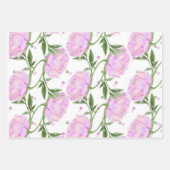 緑の上に豪華な牡丹淡い色のを ラッピングペーパーシート (正面3)
