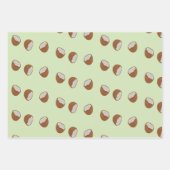 緑の上のココナッツスライスのパターン ラッピングペーパーシート (正面)
