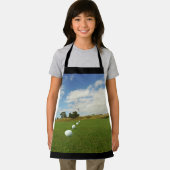 緑の上のゴルフボール、子供の完全なプリントエプロン エプロン (インサイチュ)
