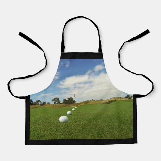 緑の上のゴルフボール、子供の完全なプリントエプロン エプロン (正面)