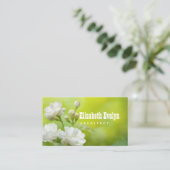 緑の上のジャスミンの花 名刺 (スタンド正面)