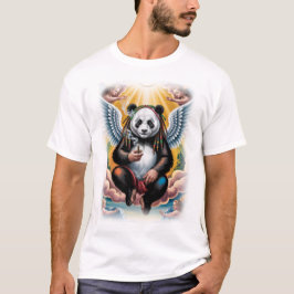 緑の上のジャマイカの天使パンダ Tシャツ