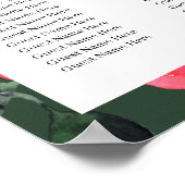 緑の上のピンクの牡丹ボケ結婚フローラ ポスター (角)