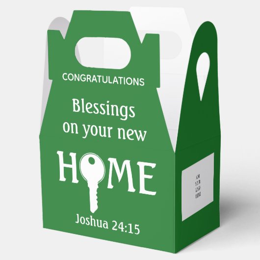 緑の不動産仲介業者からクライアントへの新しいホーム終了ギフト フェイバーボックス (オープン)