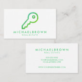 緑の不動産屋のレンタルハウスの鍵 名刺 (正面/裏面)