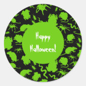 緑の不気味なクローリーは、ラットのホラーパターンを神経質に ラウンドシール (正面)