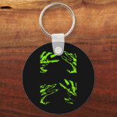 緑の不気味なハロウィーンゾンビハンズクラウィンググラフ キーホルダー (正面)
