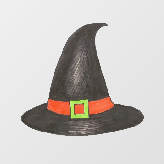 緑の不気味ハロウィーンの魔女の衣装パーティー帽子 ウィンドウサイン (シート)