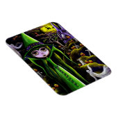 緑の不気味魔女の人形の大きな目カボチャ人 マグネット (右側)