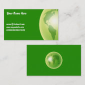 緑の世界の地球、ここのあなたの名前、 名刺 (正面/裏面)