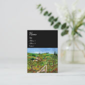 緑の丘とオリーブの木のトスカーナの風景 名刺 (スタンド正面)