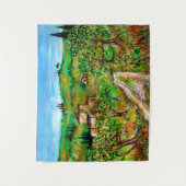 緑の丘とオリーブの木トスカーナの風景 タペストリー (正面)