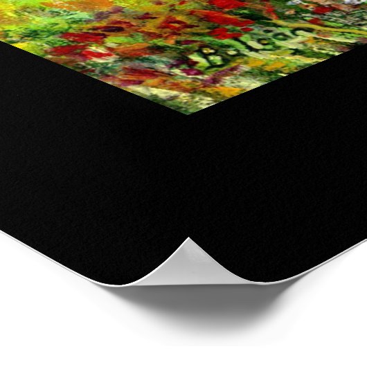 緑の丘とオリーブの木トスカーナの風景 ポスター (角)