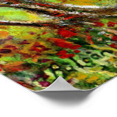 緑の丘とオリーブの木トスカーナの風景 ポスター (角)